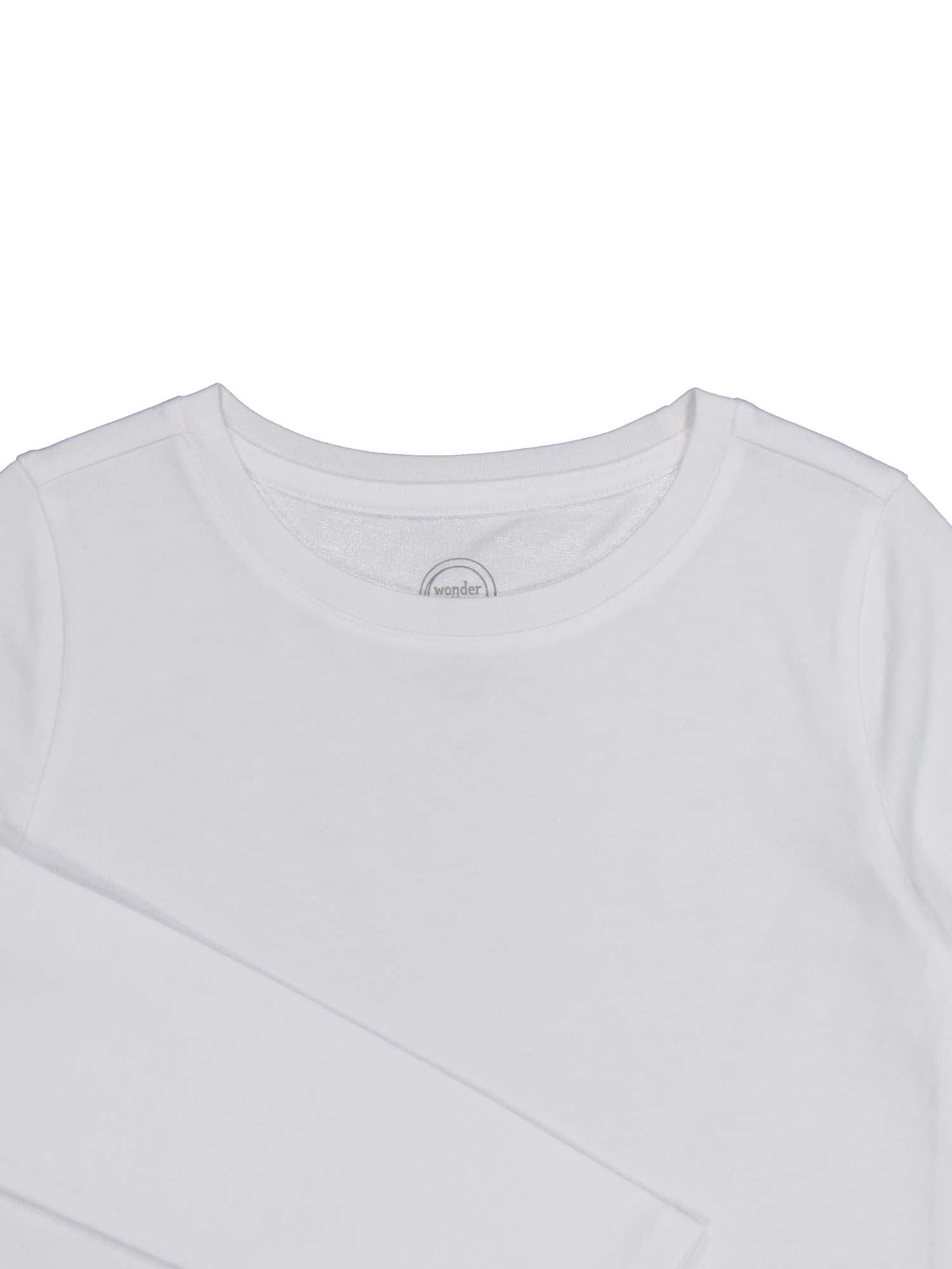 Wonder Nation Girls Long Sleeve Kid Tough T-Shirt, 3-Pack, Sizes 4-18 & Plus