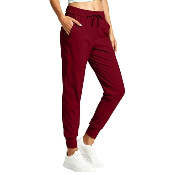 Besolor Track Pants Women Drawstring Elastic High Waisted Lightweight Quick Dry Workout Jogger Cinch Bottom Pant with Pockets