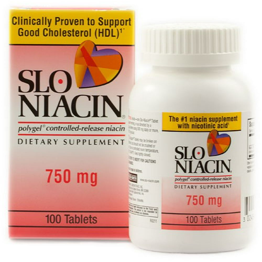 SloNiacin Polygel ControlledRelease Niacin 750 mg, 100 Ct