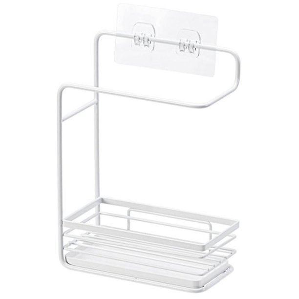 Soporte para toallas de cocina, organizador de fregadero, soporte para cepillo de platos, escurridor de platos montado en la pared, soporte para trapo de cocina S