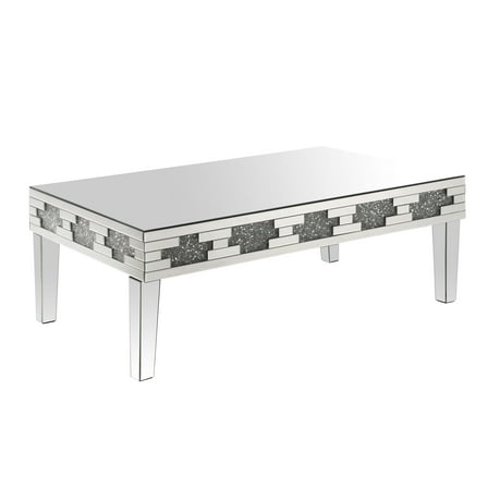 ACME Noralie Coffee Table in Mirrored and Faux Stones