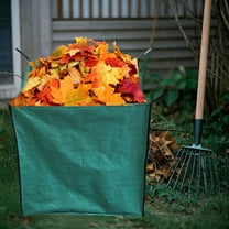 Horivan Reusable Garden Leaf Bag with Reinforced Handle Heavy Duty Waterproof Foldable Lawn Waste Collection Bag for Yard Cleaning Outdoor Gardening Storage Container