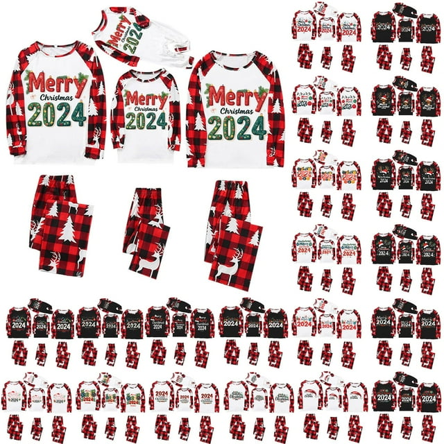 Matching Family Pajamas Matching Family Outfits, Comfortable Red Checkered Shirt Matching Pjs, Perfect for Christmas Morning & Family Photos