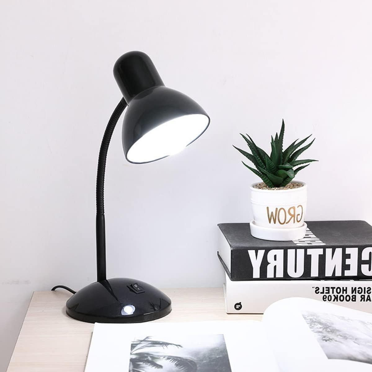 Huiyi  Desk Lamp, Metal Desk Lamp with Versatile Flexible Neck for Home, Office, Bedroom, Reading, Work