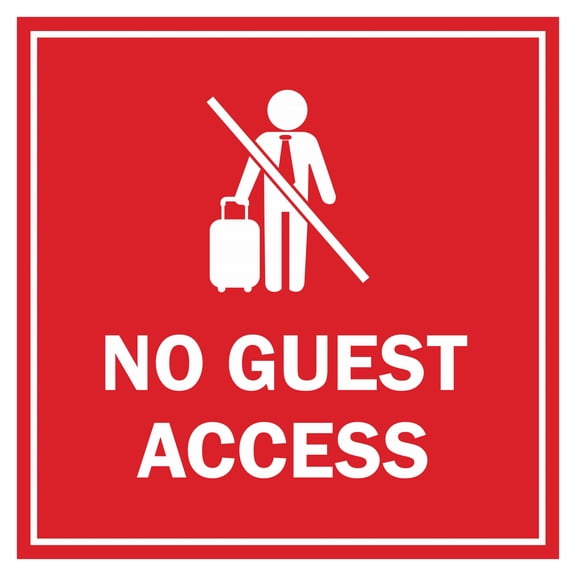 Signs ByLITA Square No Guest Access (Stick Man) Sign (Red) - Large