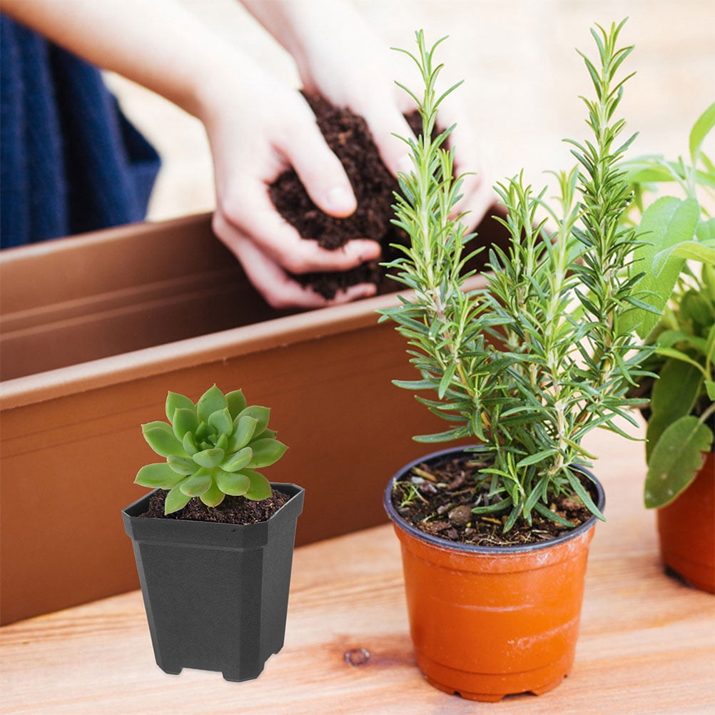 LOLIPPYY 20pcs Horticultural Planter Pots in Black for Gardening