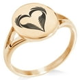 thumbnail image 1 of Stainless Steel Feather Heart Minimalist Oval Top Polished Statement Ring, 1 of 1