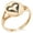 Rose Gold, variant on Stainless Steel Feather Heart Minimalist Oval Top Polished Statement Ring