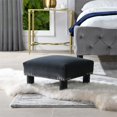 thumbnail image 3 of Jules Square Accent Footstool Ottoman Steel Gray, 3 of 14