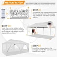 thumbnail image 4 of COBIZI Canopy 10x20 Pop Up Canopy Tent with 6 Sidewalls, Waterproof Outdoor Event Shelter Gazebo Sun Shade Portable 10x20 Tents for Parties Beach Camping Commercial Instant Canopy (White, 10'x20'), 4 of 9