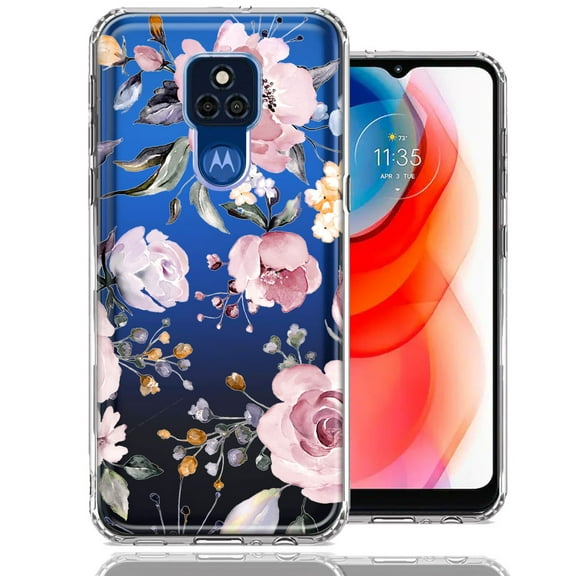 MUNDAZE Case For Motorola Moto G Play 2021 Soft Pastel Spring Floral Flowers Blush Lavender Phone Cover