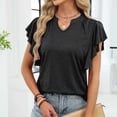 thumbnail image 2 of Luwomo T Shirts Womens Summer Short Sleeve Batwing Sleeve Loose Solid Color Tee Blouses, 2 of 8