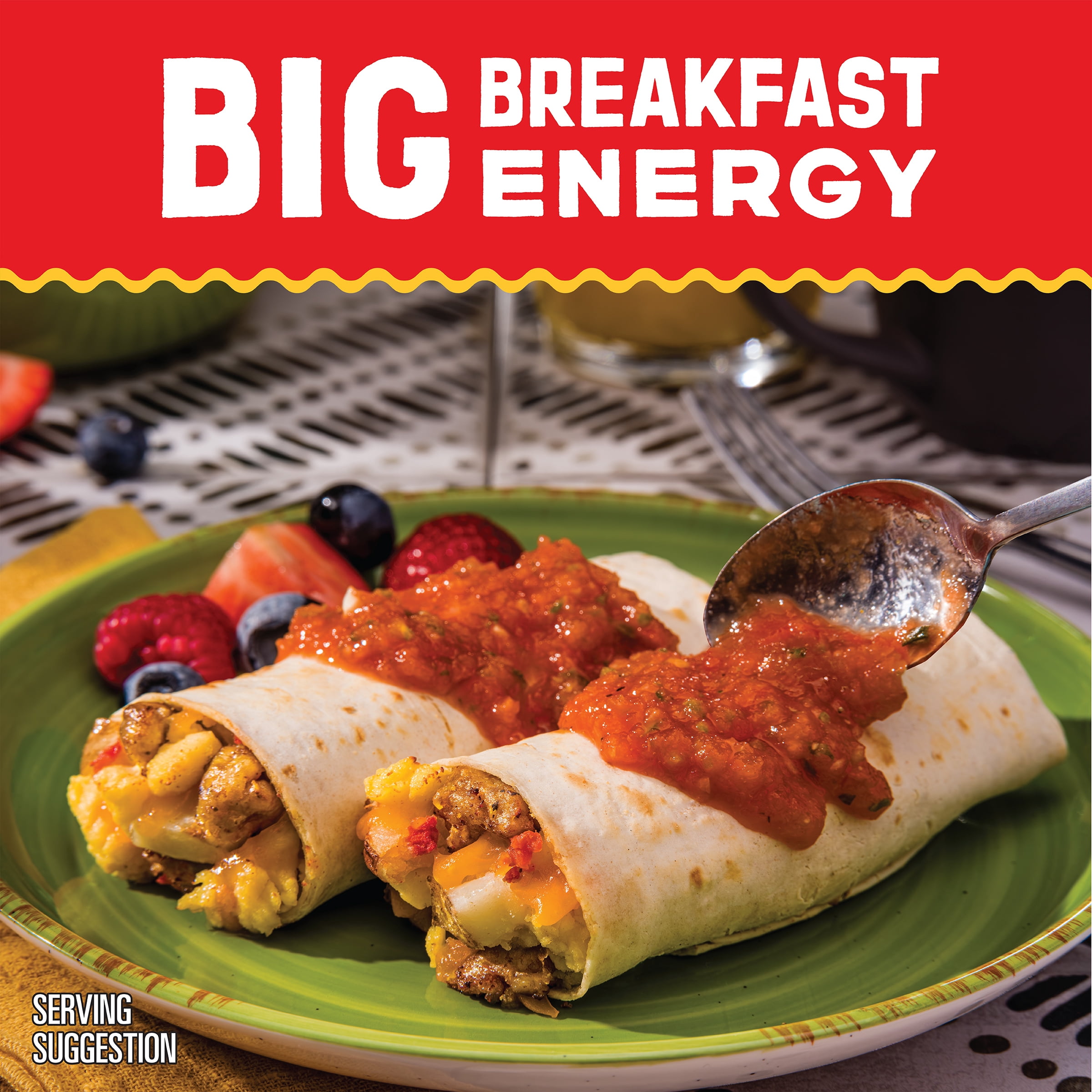 El Monterey Signature Egg, Sausage, Cheese & Potato Burritos, 36 oz, 8 Count (Frozen)
