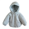thumbnail image 4 of Mitankcoo Girls Hooded Quilted Jacket Full Zip Padded Coat with Pockets Lightweight Warm Winter Outerwear 1-10Y, 4 of 7