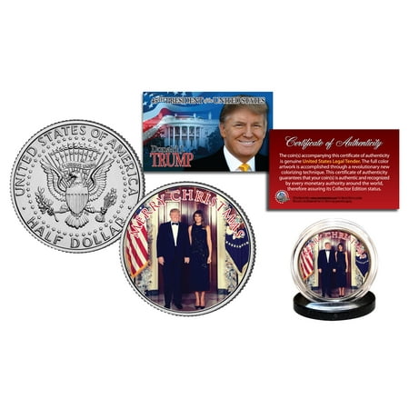 1972 Eisenhower Dollar Coin - DONALD & MELANIA TRUMP Offical White House XMAS Photo JFK Half Dollar U.S. Coin