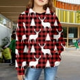 thumbnail image 2 of Mercatoo Christmas Waffl1 Hoodie Girls Cute Santa Clau1 Snowman El1 Print Hooded Sweater Winter Oversized Funny Sweatshirt, 2 of 7