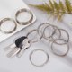 thumbnail image 5 of Llavero grande de 2", 15 piezas de llaveros de hierro divididos, llavero circular, cadena, clip conector para llaves de coche, hogar, proyecto de manualidades DIY, platino, 5 of 6