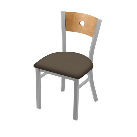Holland Bar Stool 630 Voltaire 18" Chair with Anodized Nickel Finish, Medium Back, and Canter Earth Seat