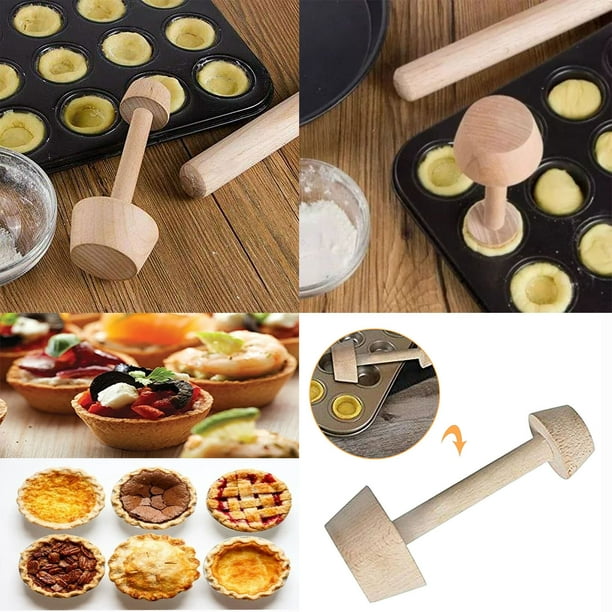 Xihbxyly Historia de la navegación Mango de madera de doble cabeza para hacer base de pastel de bocadillos para utensilios de cocina