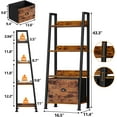 thumbnail image 2 of 4-Tier Ladder Shelf with Removable Drawer, Rustic Bookcase Storage  for Living Room, Home Office, Bedroom, 2 of 7