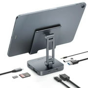 BYEASY USB C Hub with Stand 7 in 1 USB-C Docking Station with 4K 30HZ HDMI 60W PD Charging for iPad Pro 2021-2018/Macbook Pro 2017-2019