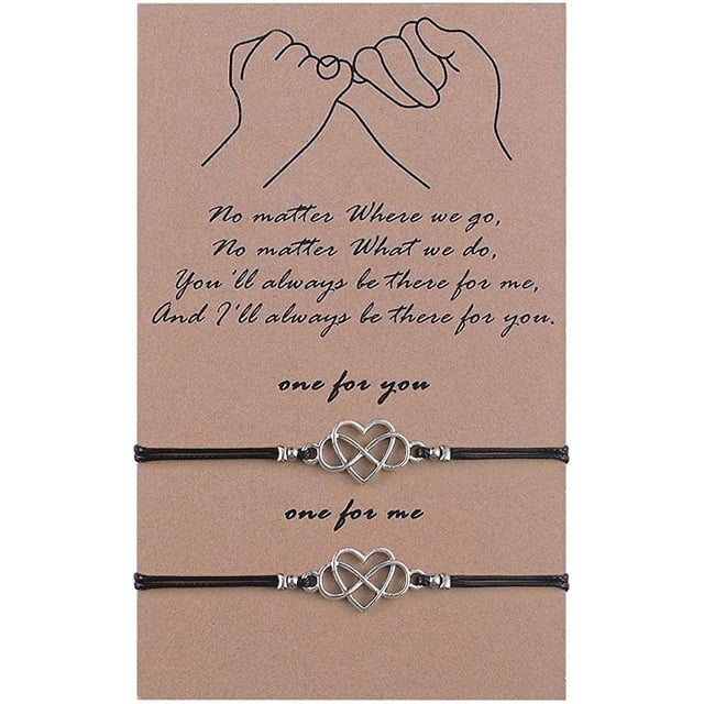 2 pulseras Pinky Promise Heart Infinity a distancia a juego para mujeres, adolescentes, niñas, niños, mejor amiga, madre, hija, novio, parejas, novia, regalo de amistad Rojo Verde