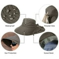 thumbnail image 3 of Women Sun Hat, Hiking Safari Hat with Neck Flap, UPF 50+ Wide Brim and Ponytail Hole（Army Green）, 3 of 6