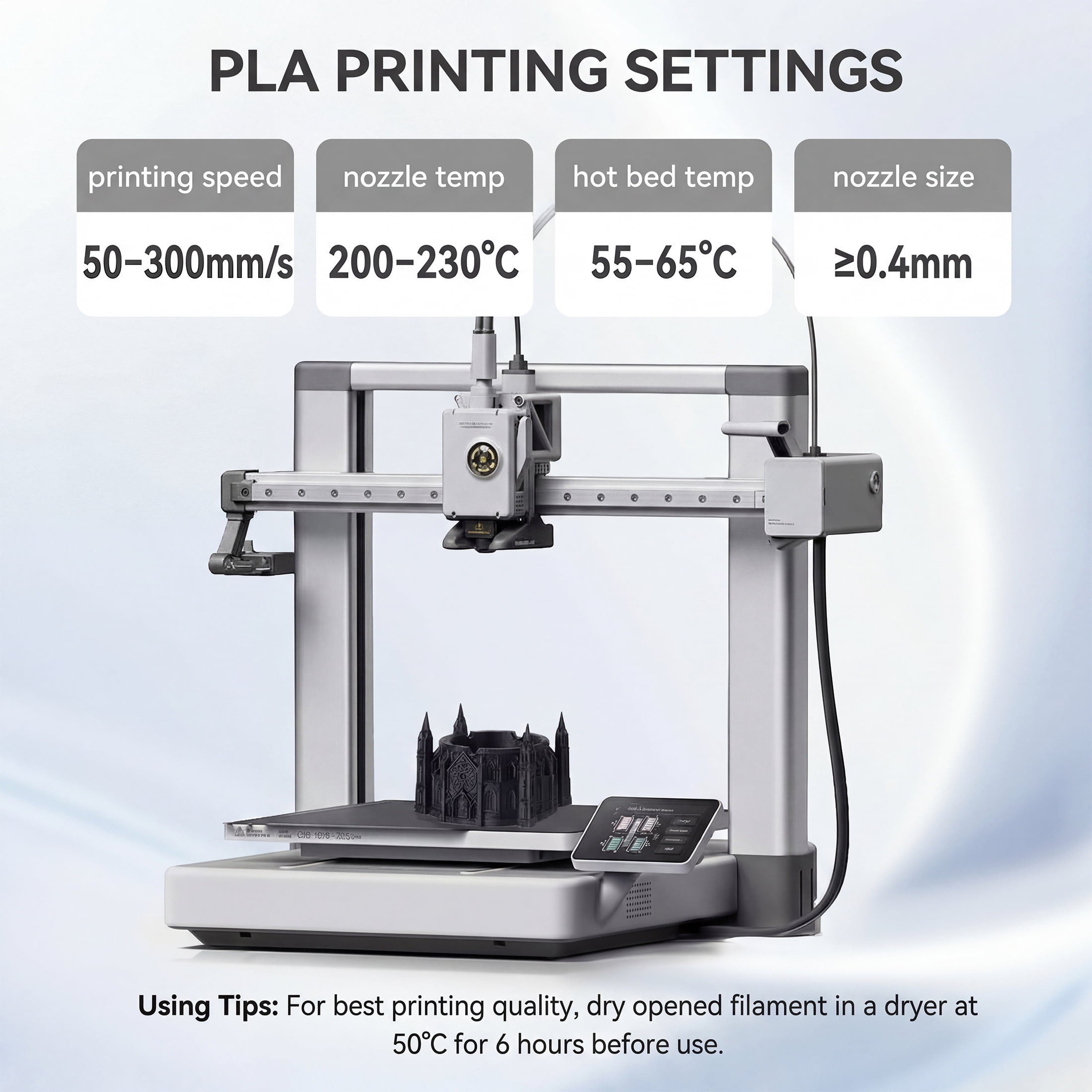 Epelay PLA Plus 3D Printer Filament, 1.75mm, 4 x 1kg Spools, Black & White, Compatible with Most FDM Printers