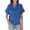 Blue, variant on Womens Blouses Summer Fashion Daily Casual Solid Spread Collar Button Down Shirt