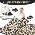 thumbnail image 3 of Brown and Beige Leopard Print Teens Toddler Nap Mat with Pillow, Sleeping Mat Bag for Preschool Daycare 51"x22", 3 of 6