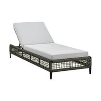 Armen Living Alegria Outdoor Aluminum Adjustable Chaise Lounge Chair in Gray