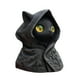 thumbnail image 5 of Figura de gato gótico con capucha, adorno coleccionable, estatua decorativa creativa de resina Ojos amarillos, 5 of 9