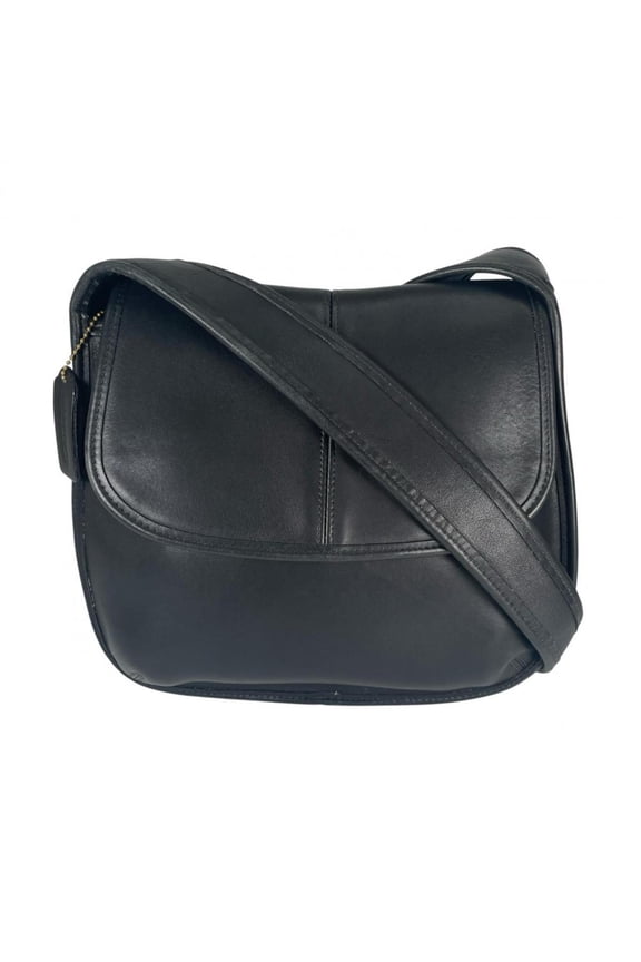 Pre-Owned Coach shoulder bag, Ergo Flap, glove-tanned leather, Old UTD 9034, black.