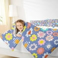 thumbnail image 4 of Homewish Multicolor Daisy Queen Comforter Set,Cartoon Flower Floral Bedding Sets,Geometric Polka Dots Bedding Comforter Set For Teens,Microfiber Bedroom Decor Reversible,3-Piece, 4 of 8