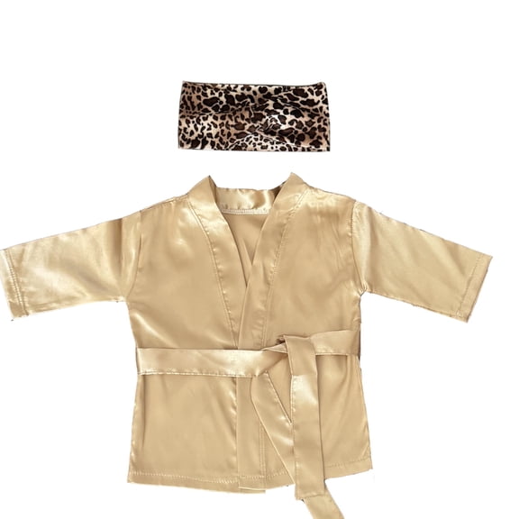 Newborns Bathrobe with Adjustable Waist Tie Photography Props Set Baby Shower Gift 0-6 Months Unisex Baby Essential