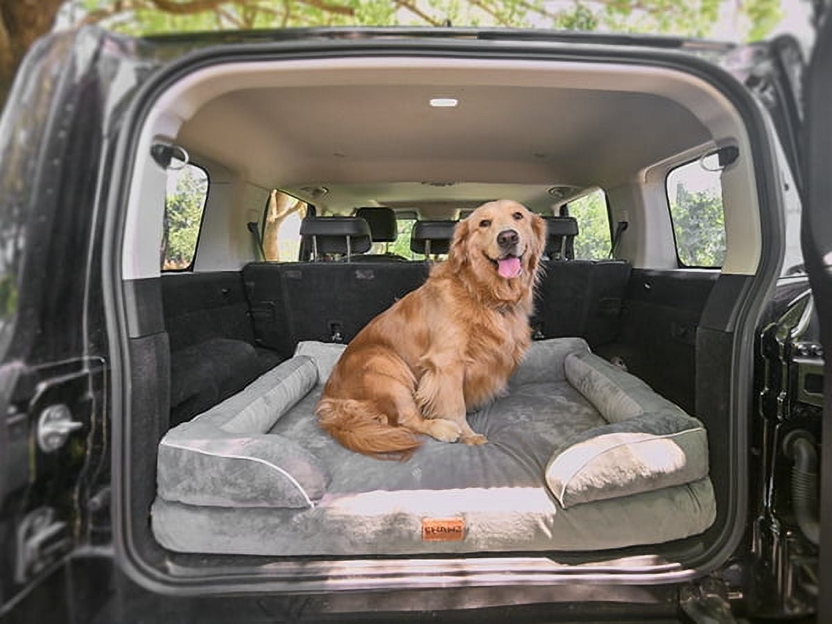 Bestco 36" Orthopedic Dog Bed for Large Dogs with Egg Crate Foam Removable Washable Cover Light Gray