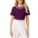 thumbnail image 4 of INSPIRAR CHIC Blusa Elegante y Brillante para Mujeres con Parte Superior de Rhinestones para Cócteles y Fiestas S Púrpura, 4 of 5