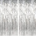 thumbnail image 1 of 2 uds cortina metálica plateada de 1x2,5 m oropel rosa, cortinas con flecos de aluminio, telón de fondo para fotografía de fiesta, decoración de cumpleaños Jonami JM, 1 of 5