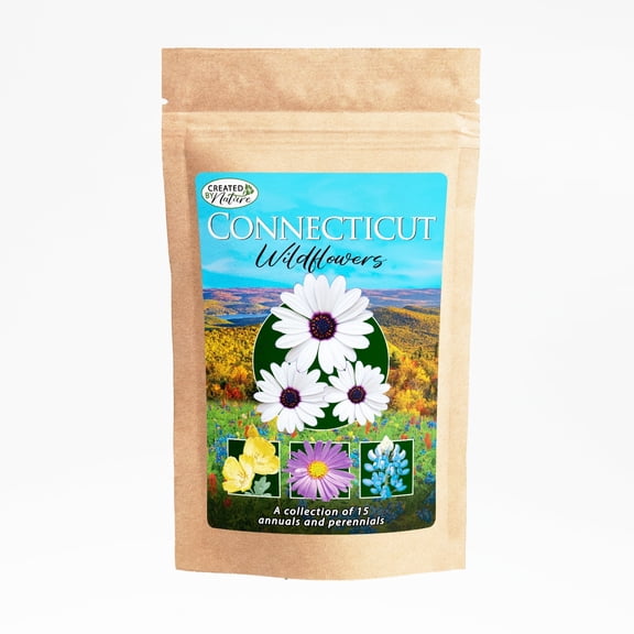 Created By Nature Connecticut Wildflower Seed Mix, 15 Flower Varieties, 50,000 Seeds