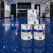 Colored Epoxies Dark Blue Epoxy Resin and Hardener Kit, 2:1 Mix Ratio, Garage Coatings, Flake Floors, Metallic Epoxy Flooring, Dark Blue, 3 Gallon Kit