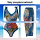 thumbnail image 3 of Traje de baño sexy de una pieza para mujer con control de barriga Monokini Bikini Longuette Trajes de baño Tankini Set - Piña, 3 of 6
