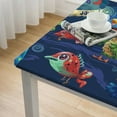 thumbnail image 4 of BANET Square Fitted Table Cover for Kids, Cartoon Animal Elastic Edge Decor , Waterproof Oil &amp; Wrinkle Proof Polyester s for Indoor Outdoor Picnic Party, Fits Square Table White, 4 of 7
