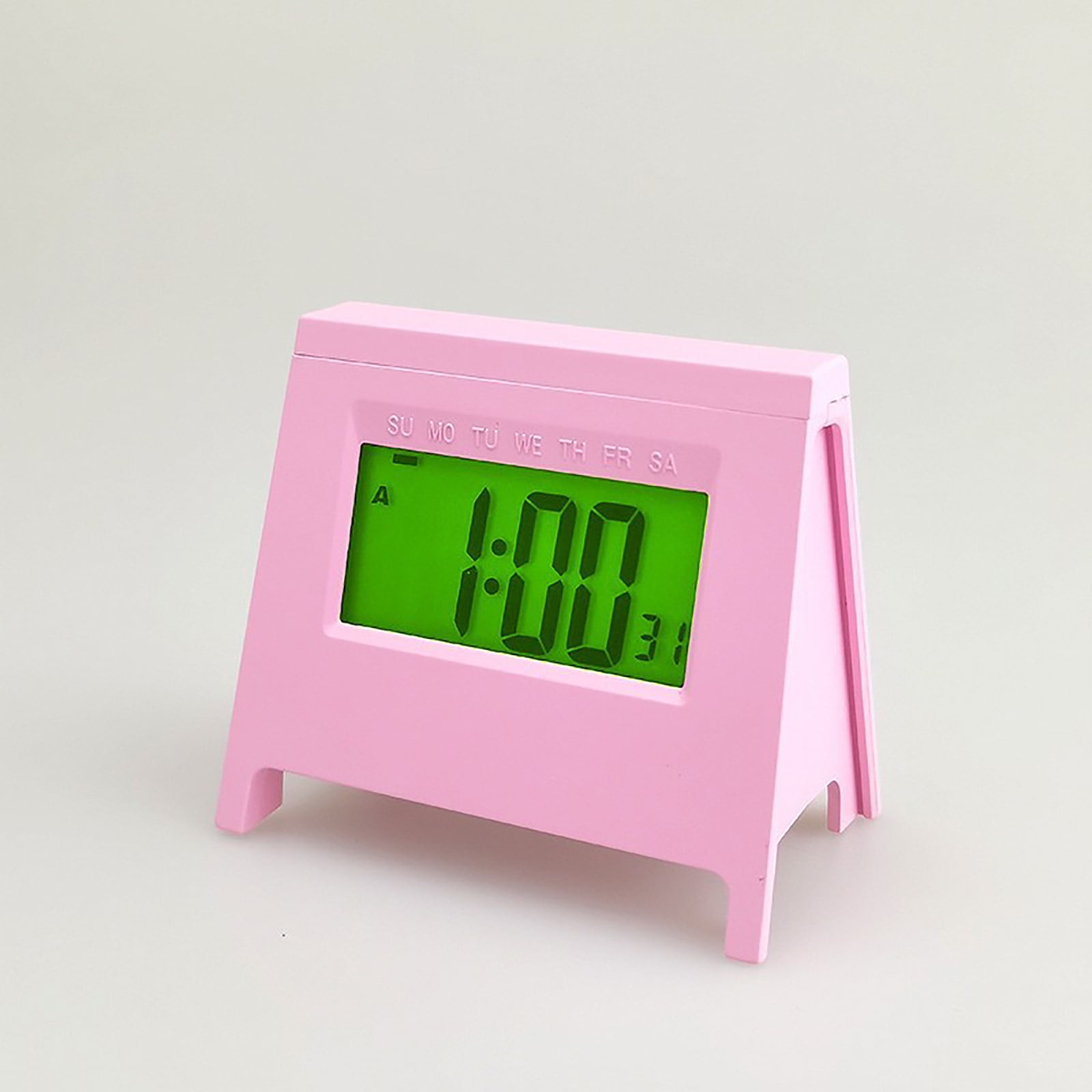 Ovzne Atomic Desktop Clock Mini LCD Student Alarm Clock Calendar