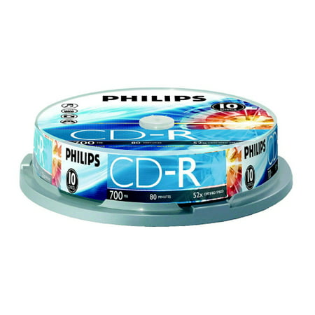 Philips CR7D5NP10/17 700MB 52x CD-Rs, 10-ct Cake Box (Best Blank Cds For Burning Music)