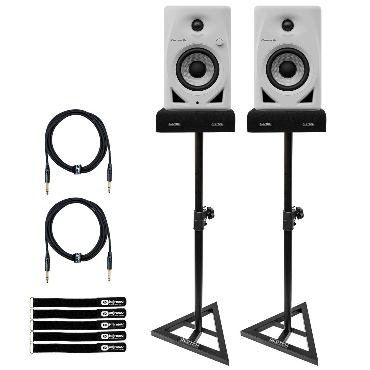 Pioneer DJ DM40DW 4" White Desktop Monitor System with Studio Monitor