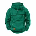 thumbnail image 4 of MHFRRA Sudadera con Capucha Informal, Chaqueta Cálida con Forro y Bolsillo Frontal para Uso Diario Al Aire Libre, Otoño E Invierno Verde, 4 of 6