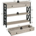 thumbnail image 3 of LINJH Console Table with Drawer, Entryway Table with 3 Tier Storage Shelves, Narrow Long Sofa Table for Entryway, Living Room, Hallway, Couch, Kitchen, Metal Frame，Grey, 3 of 9