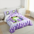 thumbnail image 3 of Manfei Kawaii Wild Frog Bedding Comforter Set,Country Floral Lavender Twin Comforter Sets,Green Purple Bedding Set For Boys Girls,Luxury Bedroom Decor,2pcs, 3 of 8