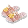 thumbnail image 3 of Huowey Kids Children Shoes Comfortable Soft Soled Slippers Fashionable Flower Pearl Beach Sandals And Slippers Relaxed Fit Footwear, 9-9.5 Years, 3 of 6