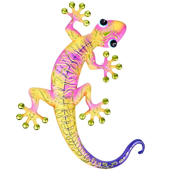 Metal Gecko Wall Decor - Yellow